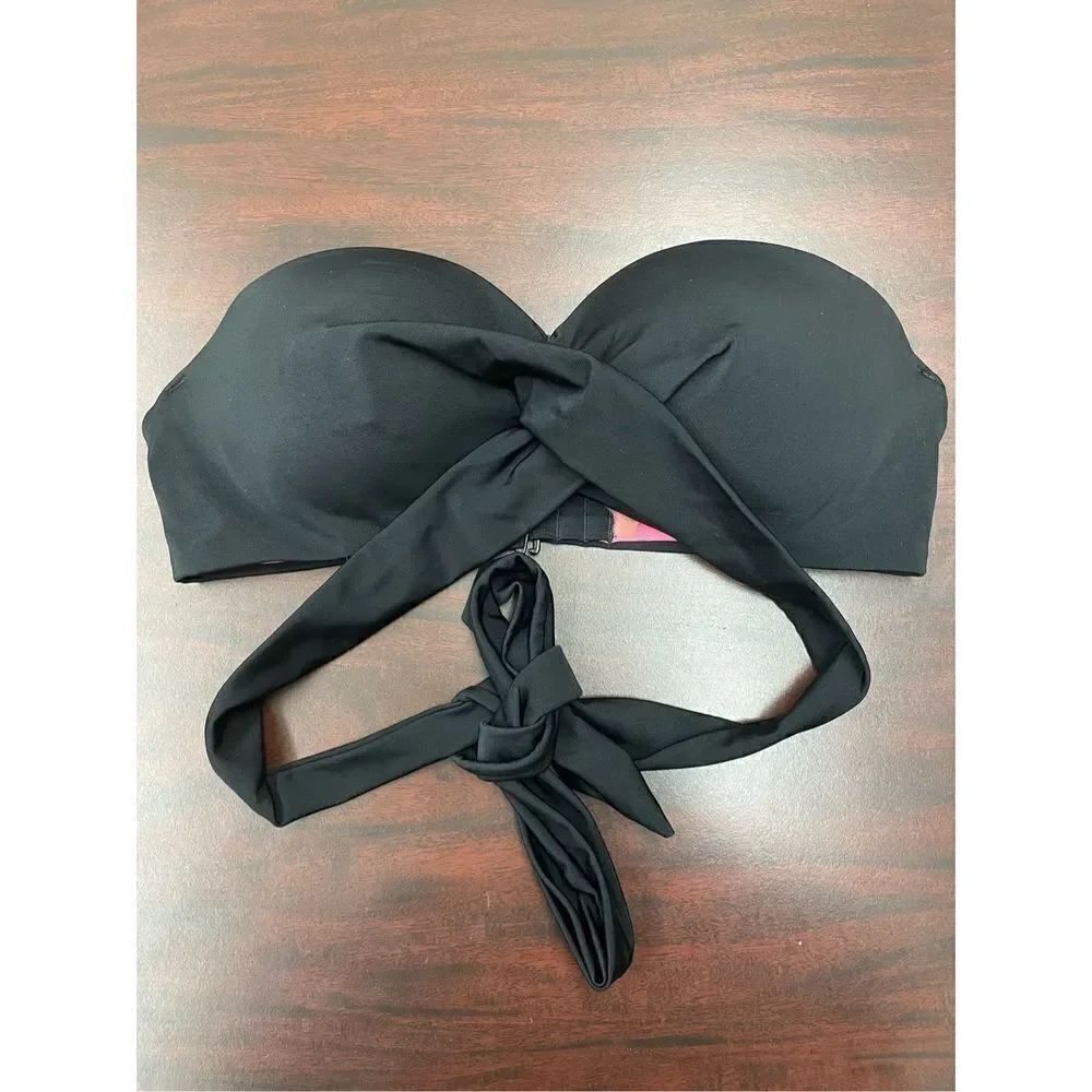 PINK Victoria’s Secret Black Strapless Wrap Around Swim Top